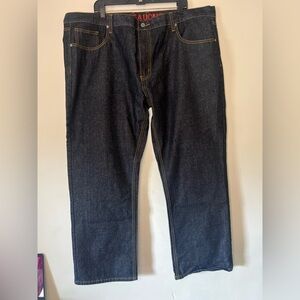 Linea Uomo Relaxed Straight Fit Jeans Men’s 46X 32 Dark Blue Y2K hip hop Baggy